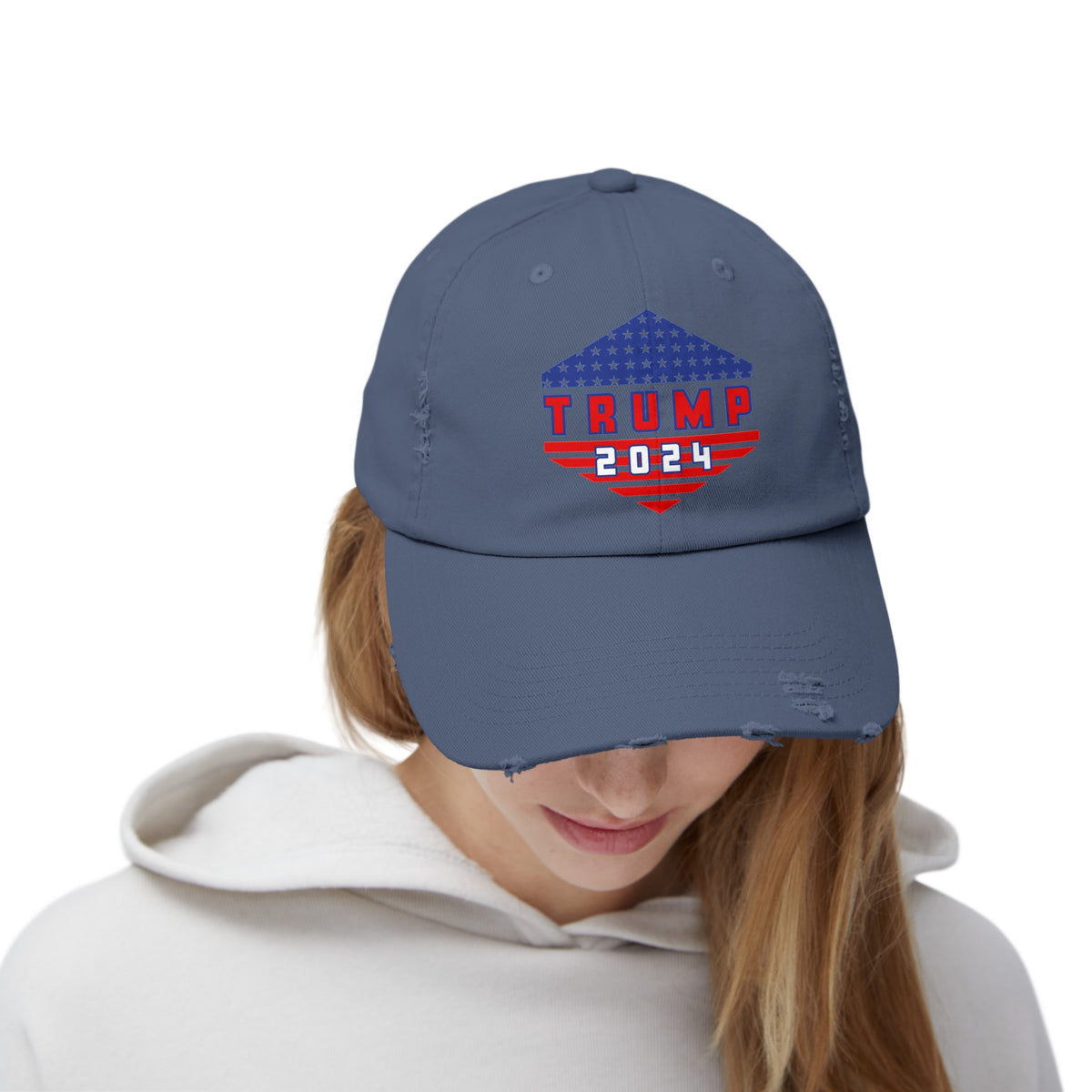 Trump All The Way 2024 | Printed Unisex Distressed Cap (USA/ CAN ONLY)