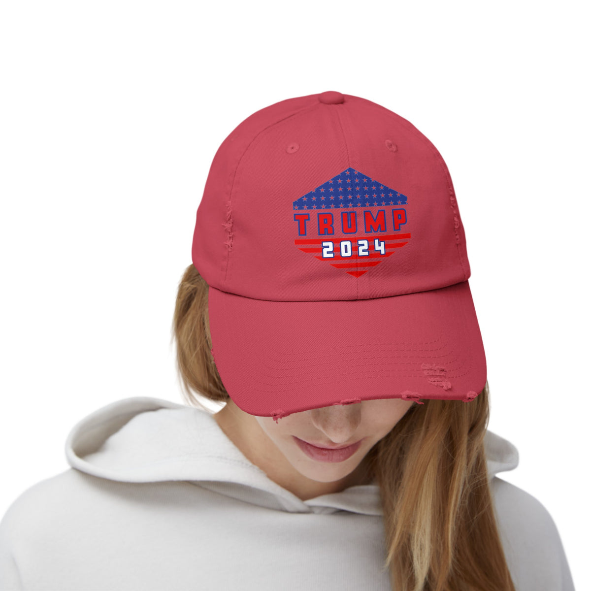 Trump All The Way 2024 | Printed Unisex Distressed Cap (USA/ CAN ONLY)