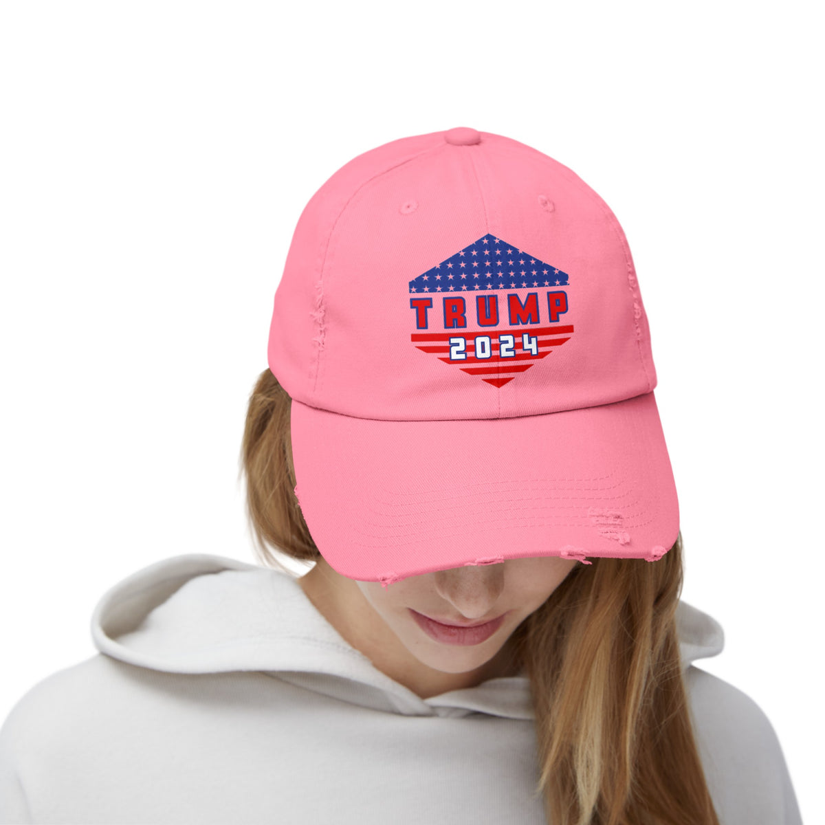 Trump All The Way 2024 | Printed Unisex Distressed Cap (USA/ CAN ONLY)