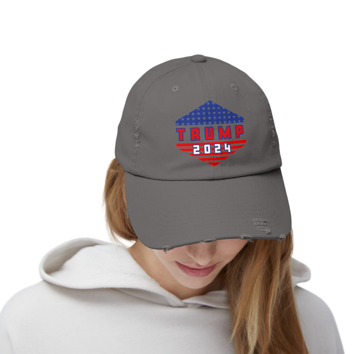 Trump All The Way 2024 | Printed Unisex Distressed Cap (USA/ CAN ONLY)