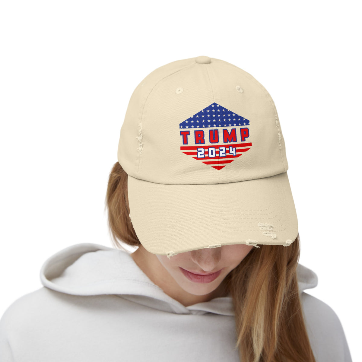 Trump All The Way 2024 | Printed Unisex Distressed Cap (USA/ CAN ONLY)