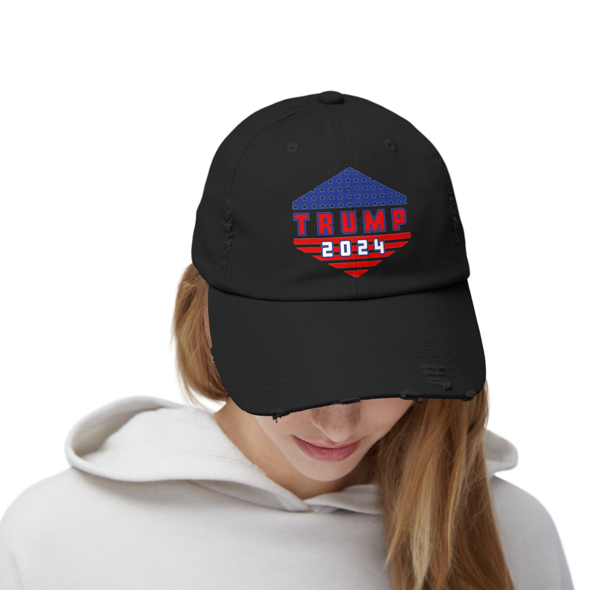 Trump All The Way 2024 | Printed Unisex Distressed Cap (USA/ CAN ONLY)