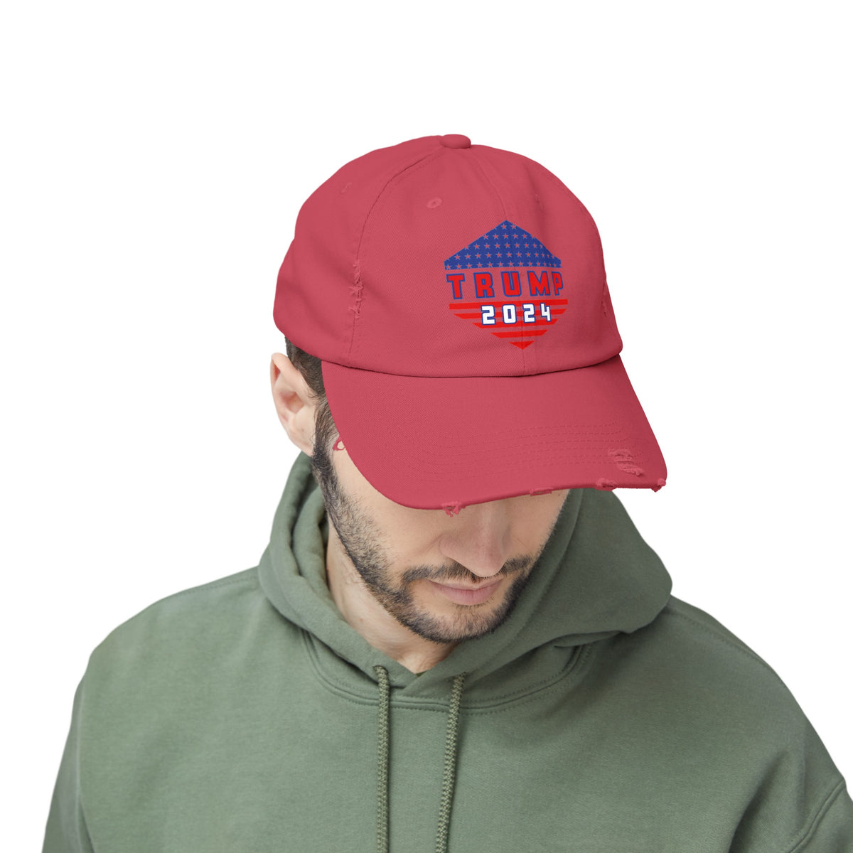 Trump All The Way 2024 | Printed Unisex Distressed Cap (USA/ CAN ONLY)