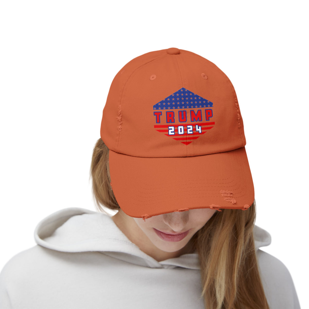 Trump All The Way 2024 | Printed Unisex Distressed Cap (USA/ CAN ONLY)